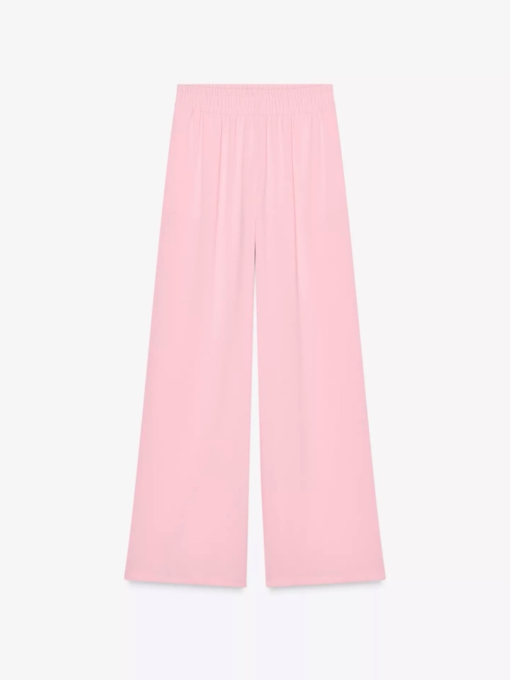 Wide Leg Pink Crepe Pants